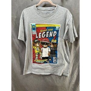 Giant Size Legend Teddy Bear Shirt‎ Adult Large Gray Short Sleeve Tee Mens